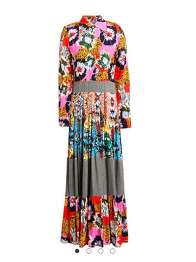 Connor & Blake Print Floral Sequin Maxi Dress Viscose Boho Res